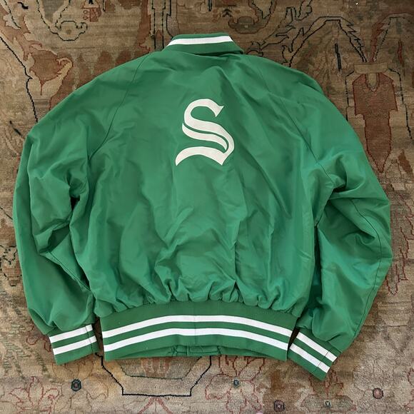 Vintage Horse Racing Windbreaker jacket Mel Stute Stables Green Size Large - Picture 1 of 9